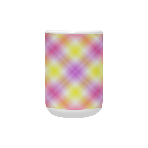 Multicolored Pastel Rainbow Tartan Plaid Custom Ceramic Mug (15OZ)