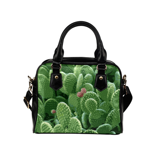 Pricky Pear Cactus With Fruit Shoulder Handbag (Model 1634)