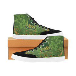 Happy st. patrick's day with hat Herdsman High Top Shoes for Women/Large Size (Model 038)