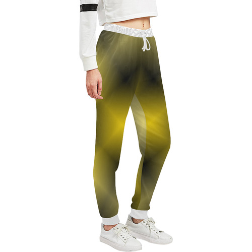 Gold and Black Tartan Plaid Unisex All Over Print Sweatpants (Model L11)