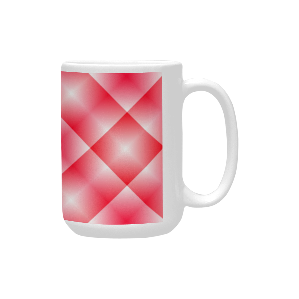 Pink and White Tartan Plaid Custom Ceramic Mug (15OZ)