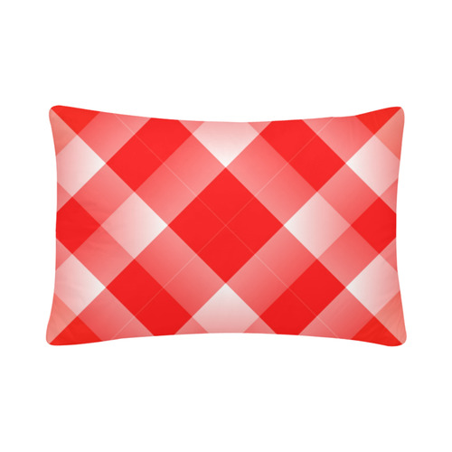 Red and White Tartan Plaid Custom Pillow Case 20"x 30" (One Side) (Set of 2)