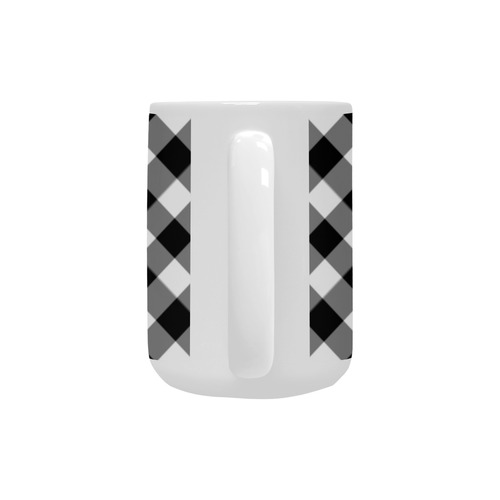 Black and White Tartan Plaid Custom Ceramic Mug (15OZ)