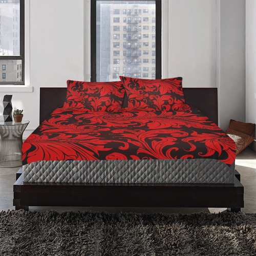 PATRONFLORALGRANDECOLORESred18000 3-Piece Bedding Set