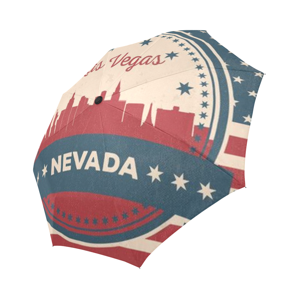 Retro Las Vegas Skyline Auto-Foldable Umbrella (Model U04)
