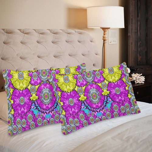 fantasy bloom in Spring time lively colors Custom Pillow Case 20"x 30" (One Side) (Set of 2)