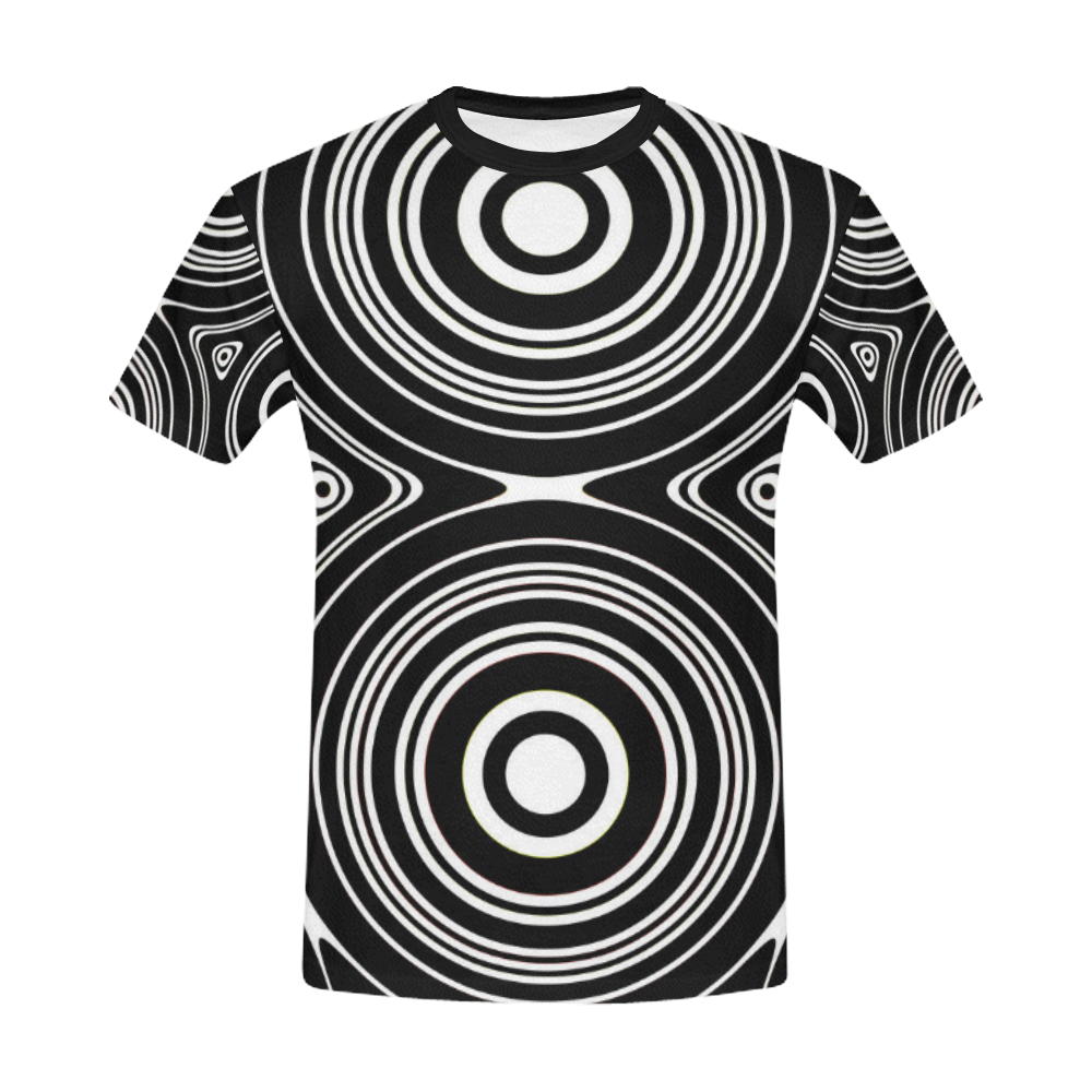 Concentric Circle Pattern All Over Print T-Shirt for Men/Large Size (USA Size) Model T40)