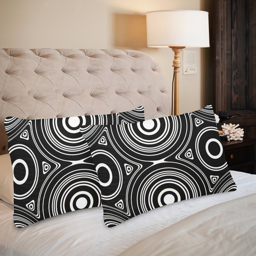 Concentric Circle Pattern Custom Pillow Case 20"x 30" (One Side) (Set of 2)