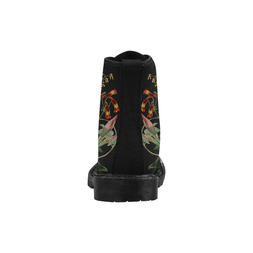 Fantasy Lily Blossom Martin Boots for Women (Black) (Model 1203H)