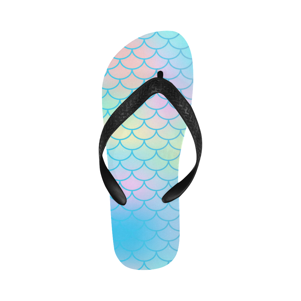 magic-mermaid-tail-background-colorful-seamless-pa Flip Flops for Men/Women (Model 040)