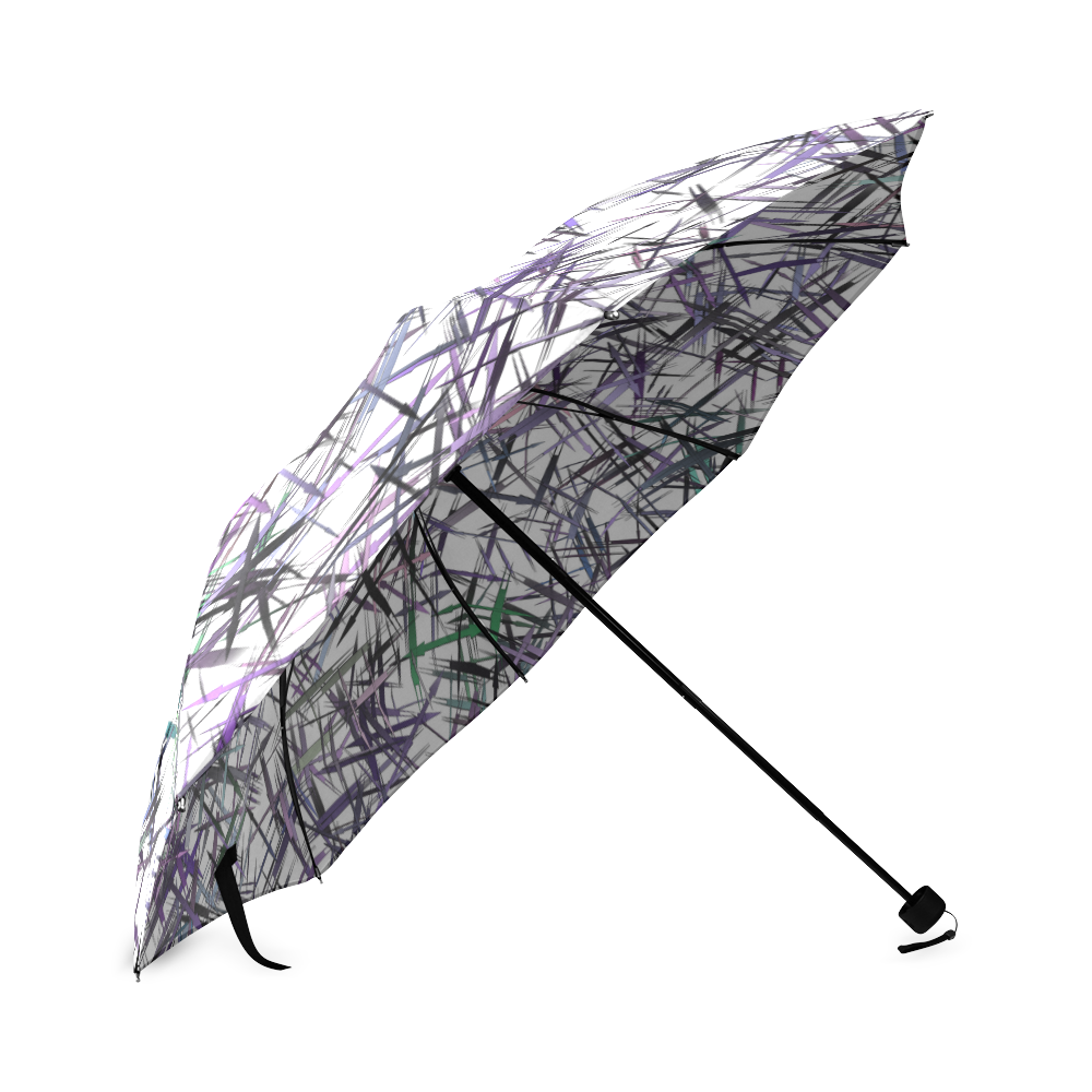 Arrows in Plum and Gray Foldable Umbrella (Model U01)