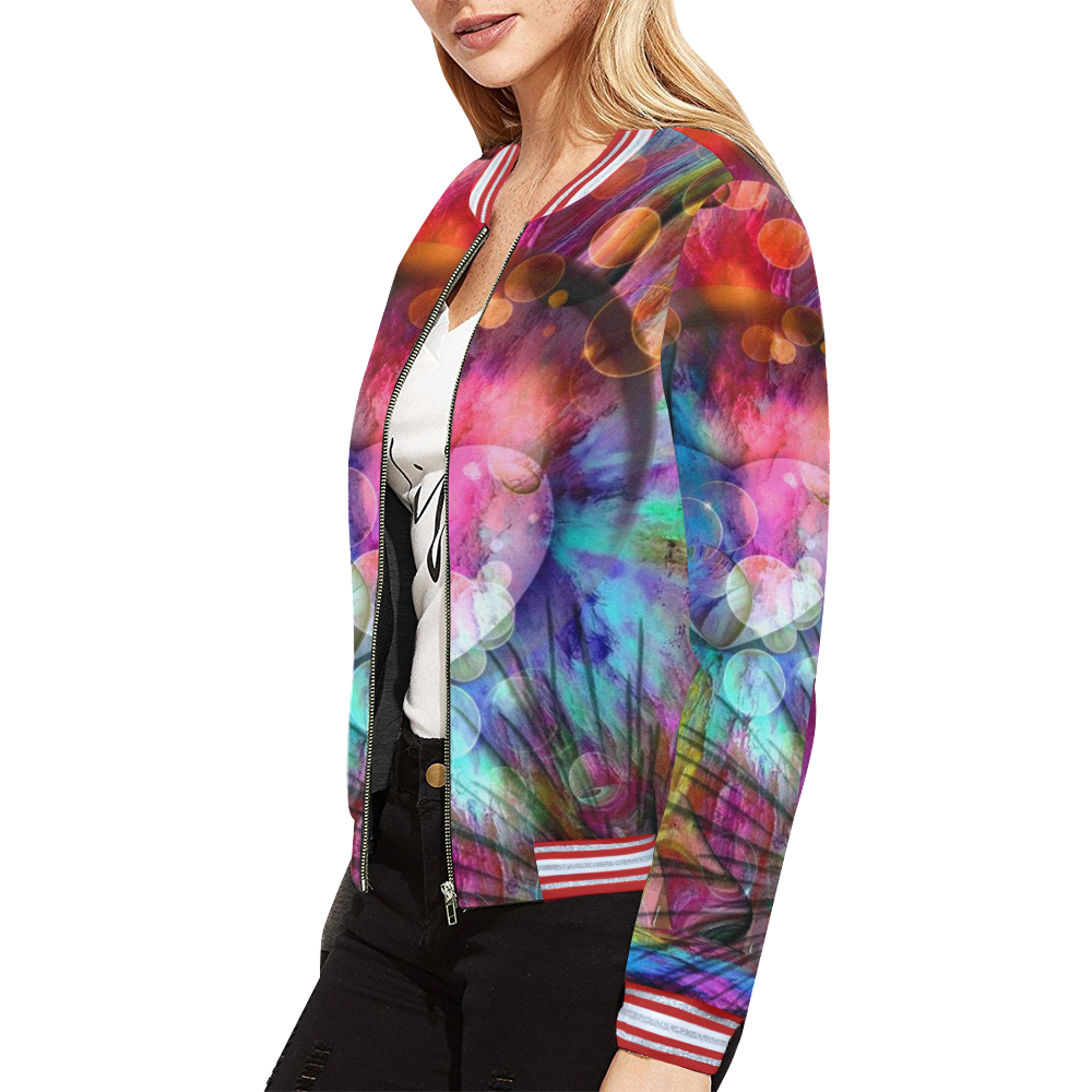 Fantasy of Love by Nico Bielow All Over Print Bomber Jacket for Women (Model H21)