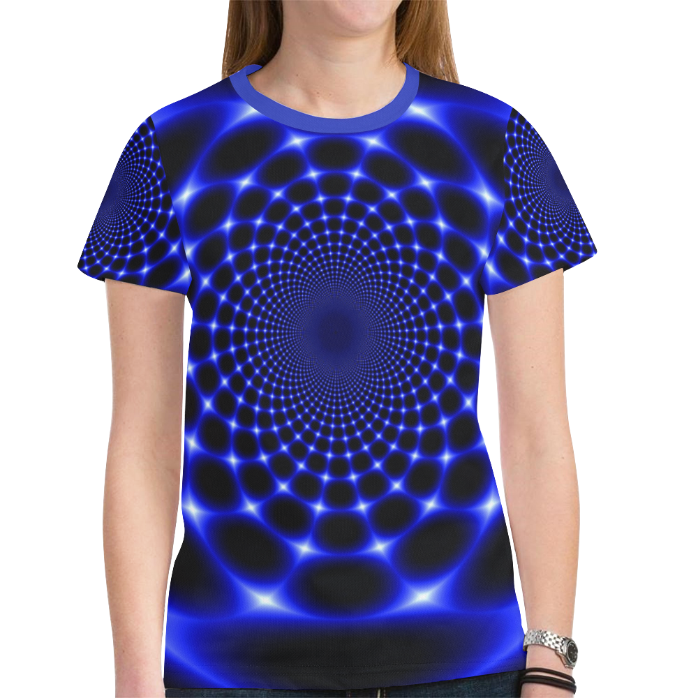 Indigo lotus 2 New All Over Print T-shirt for Women (Model T45)