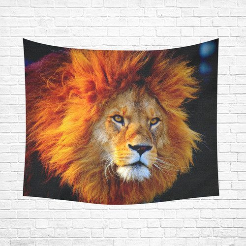 LION Cotton Linen Wall Tapestry 60"x 51"
