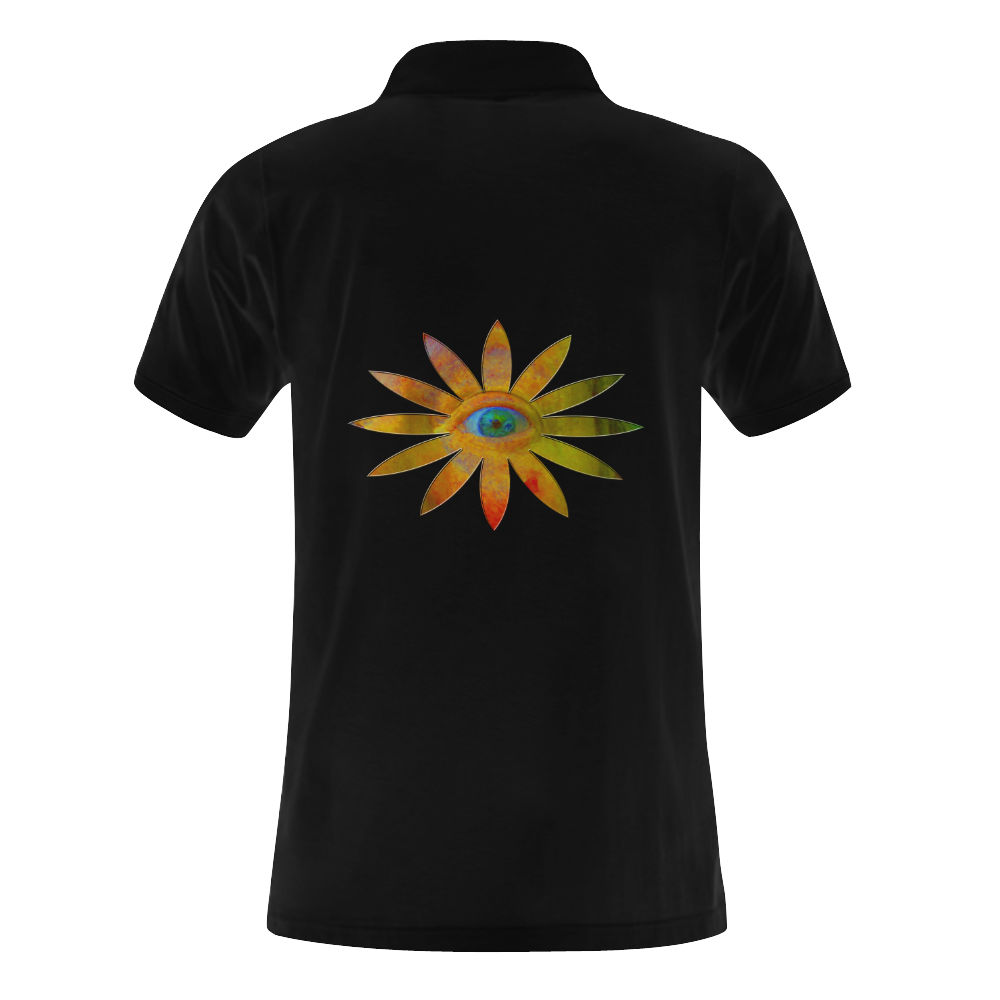 Yellowish Eye Flower Men's Polo Shirt (Model T24)