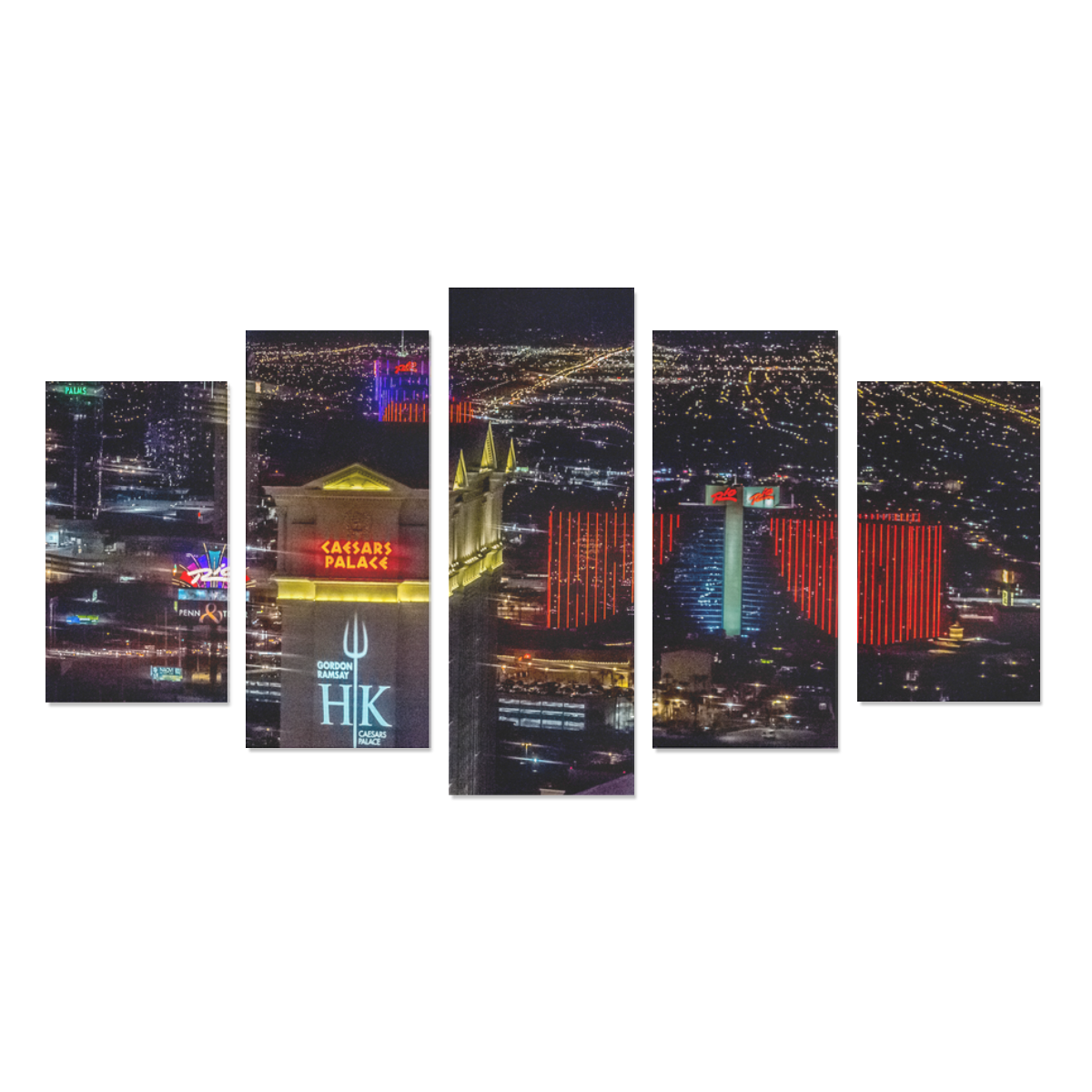 Las Vegas Night Sky Split Canvas Canvas Print Sets A (No Frame)