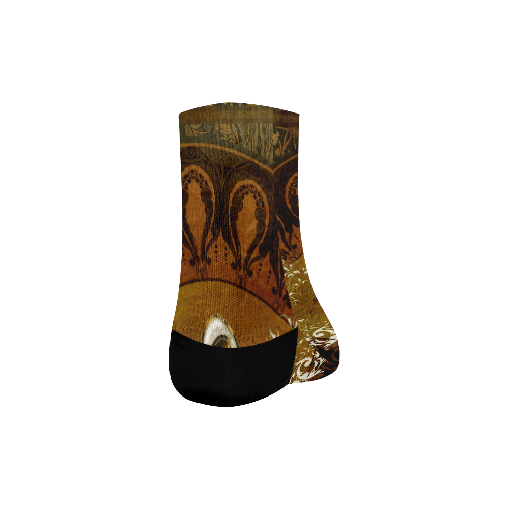 Music, decorative clef with floral elements Quarter Socks