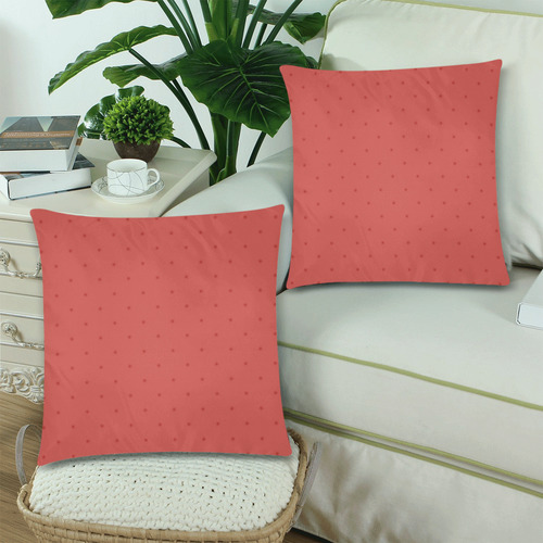 Sunset Dots Custom Zippered Pillow Cases 18"x 18" (Twin Sides) (Set of 2)
