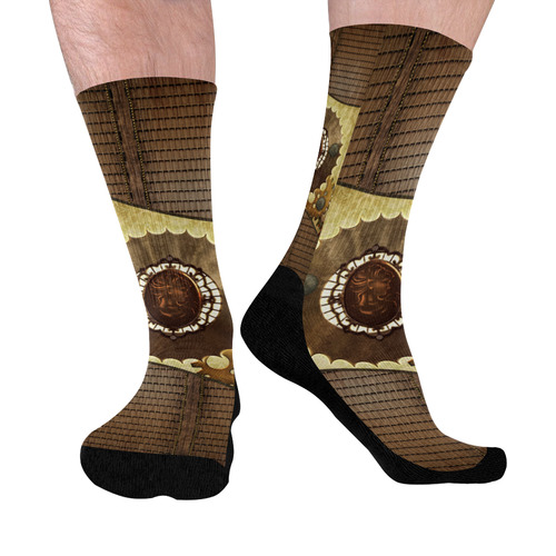 Steampunk, the noble design Mid-Calf Socks (Black Sole)