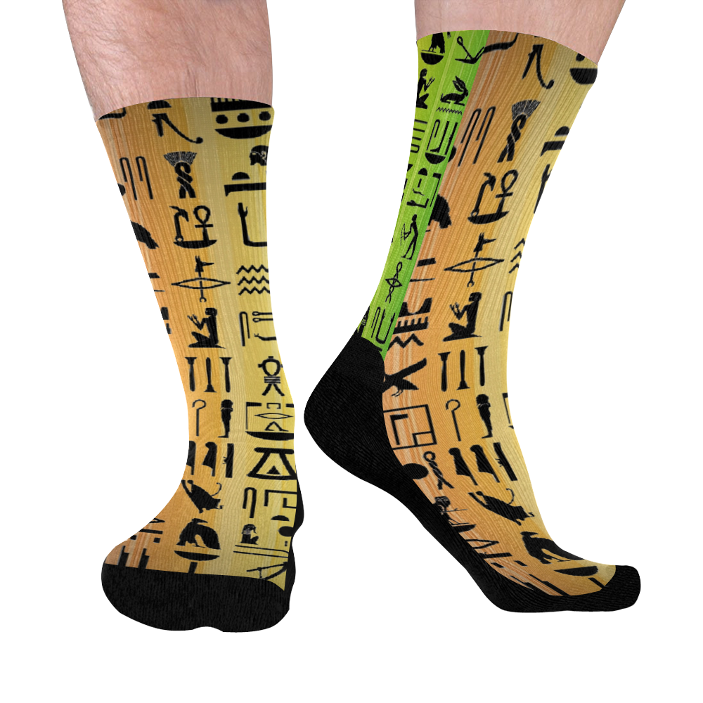 Hieroglyph 4 Mid-Calf Socks (Black Sole)
