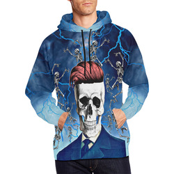 Skeleton Time All Over Print Hoodie for Men (USA Size) (Model H13)