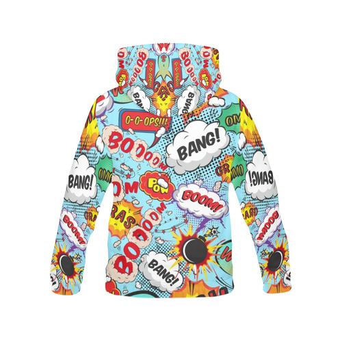 Comic Pattern All Over Print Hoodie for Men/Large Size (USA Size) (Model H13)