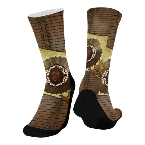 Steampunk, the noble design Mid-Calf Socks (Black Sole)