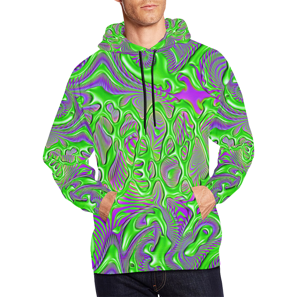 Neon Slime All Over Print Hoodie for Men (USA Size) (Model H13)