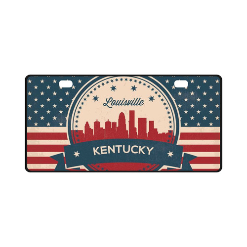 Retro Louisviile Kentucky Skyline License Plate