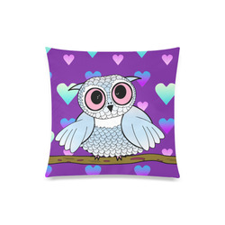 I Love Owls 2 on Purple Custom Zippered Pillow Case 20"x20"(Twin Sides)