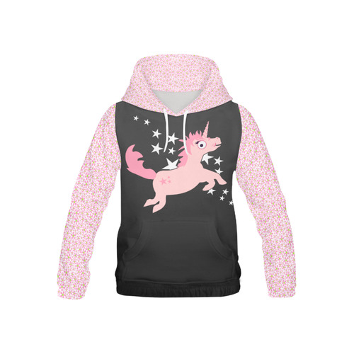 Quirky Unicorn Pink VAS2 All Over Print Hoodie for Kid (USA Size) (Model H13)