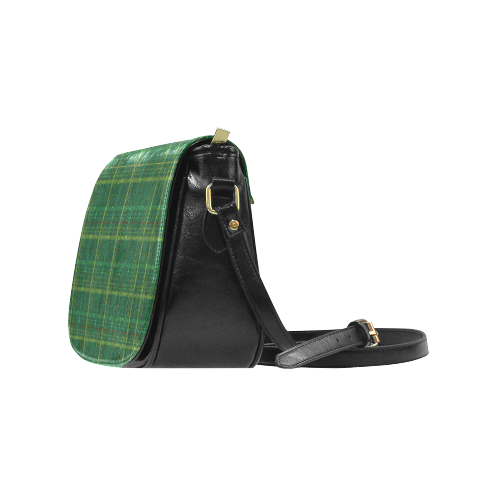 irish style tartan pattern Classic Saddle Bag/Large (Model 1648)