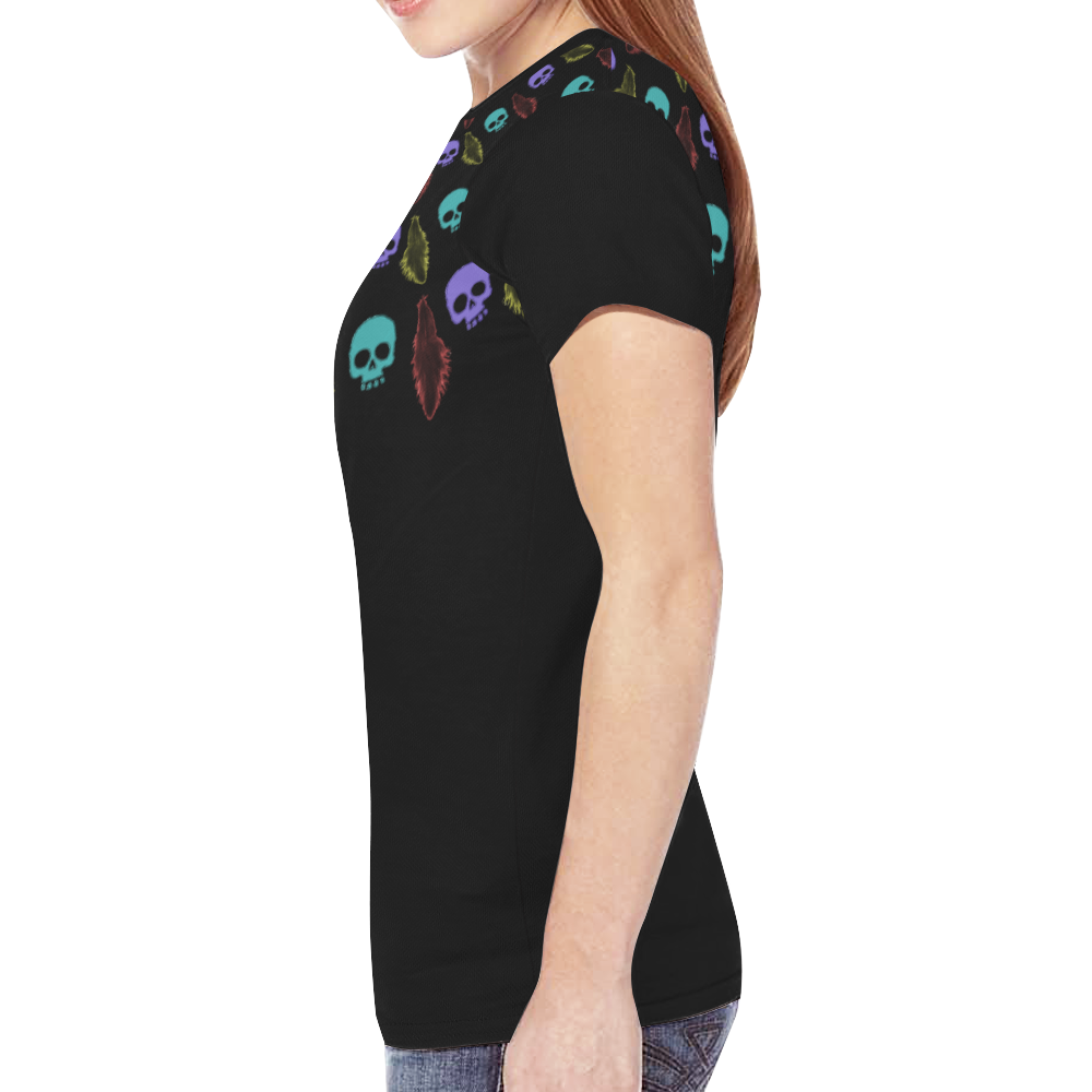 Skull Dance New All Over Print T-shirt for Women (Model T45)