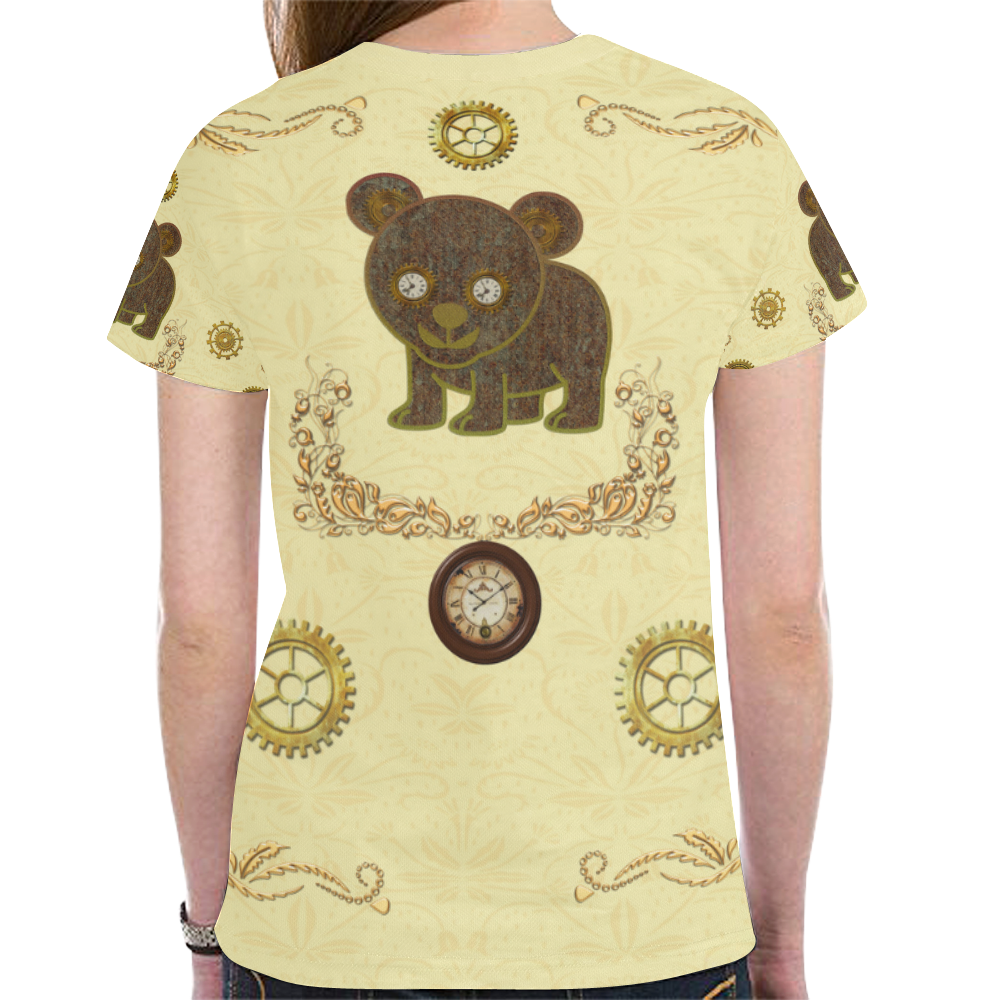 Awesome Steampunk Teddybear New All Over Print T-shirt for Women (Model T45)
