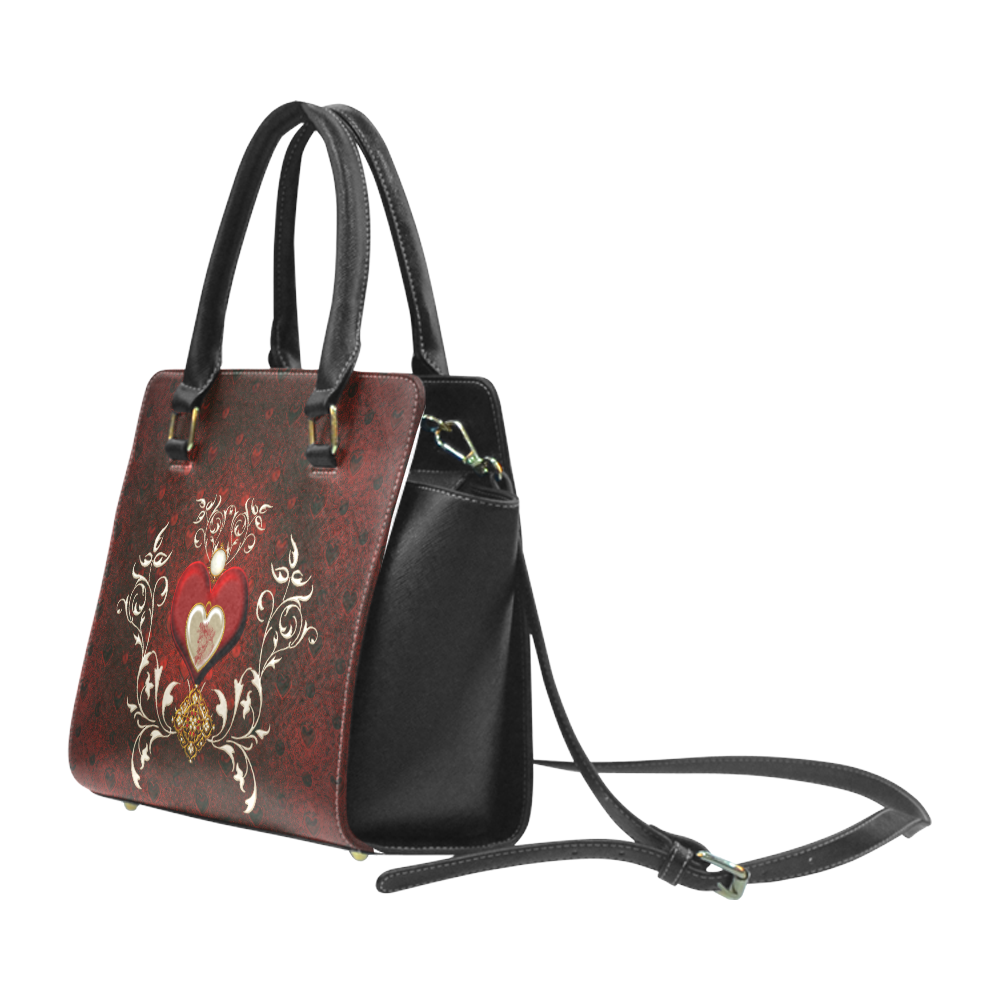 Valentine's day, wonderful hearts Rivet Shoulder Handbag (Model 1645)