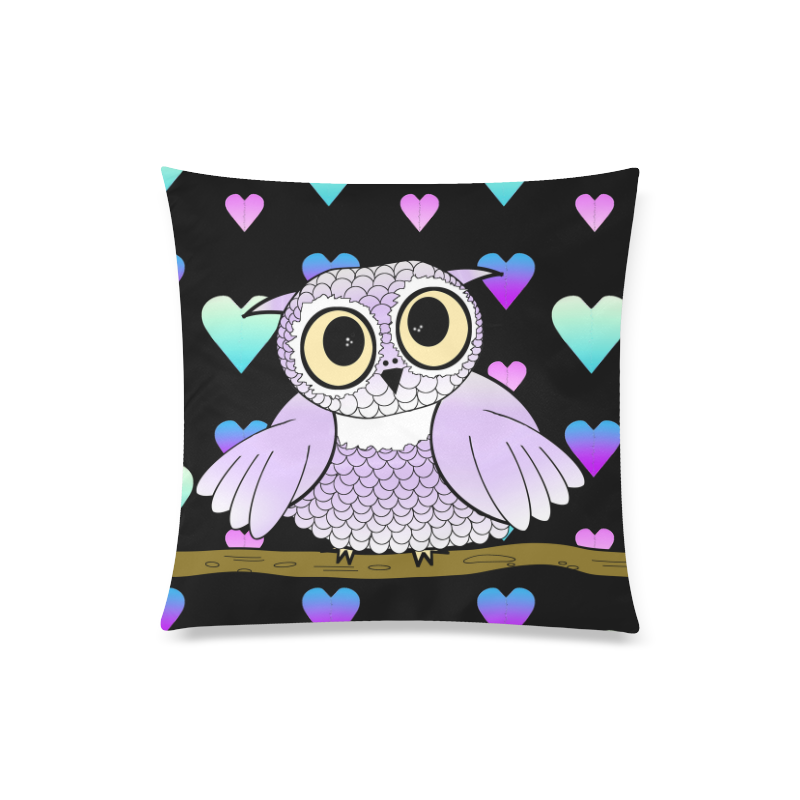 I Love Owls Custom Zippered Pillow Case 20"x20"(Twin Sides)