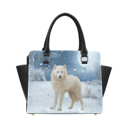 Awesome arctic wolf Classic Shoulder Handbag (Model 1653)