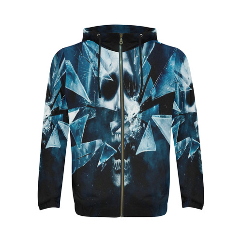 Broken Ghoul All Over Print Full Zip Hoodie for Men (Model H14)