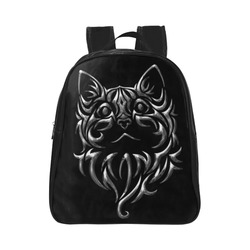 Silver Cat School Backpack (Model 1601)(Small)
