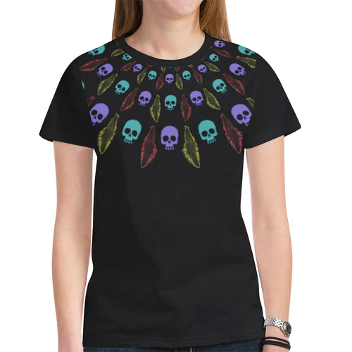 Skull Dance New All Over Print T-shirt for Women (Model T45)