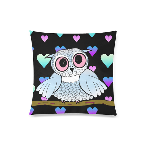 I Love Owls 2 Custom Zippered Pillow Case 20"x20"(Twin Sides)
