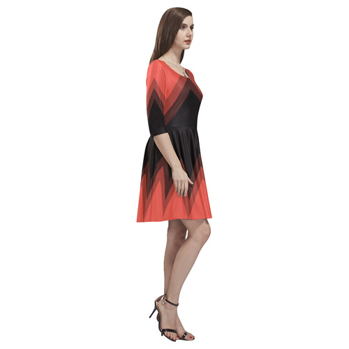 Zig Zag - Skater Dress Tethys Half-Sleeve Skater Dress(Model D20)