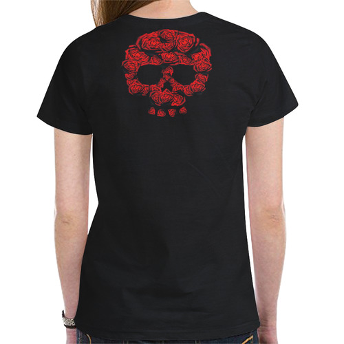Rose Skull New All Over Print T-shirt for Women (Model T45)