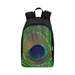 Backpack Peacock Feather Blue Green Fabric Backpack for Adult (Model 1659)