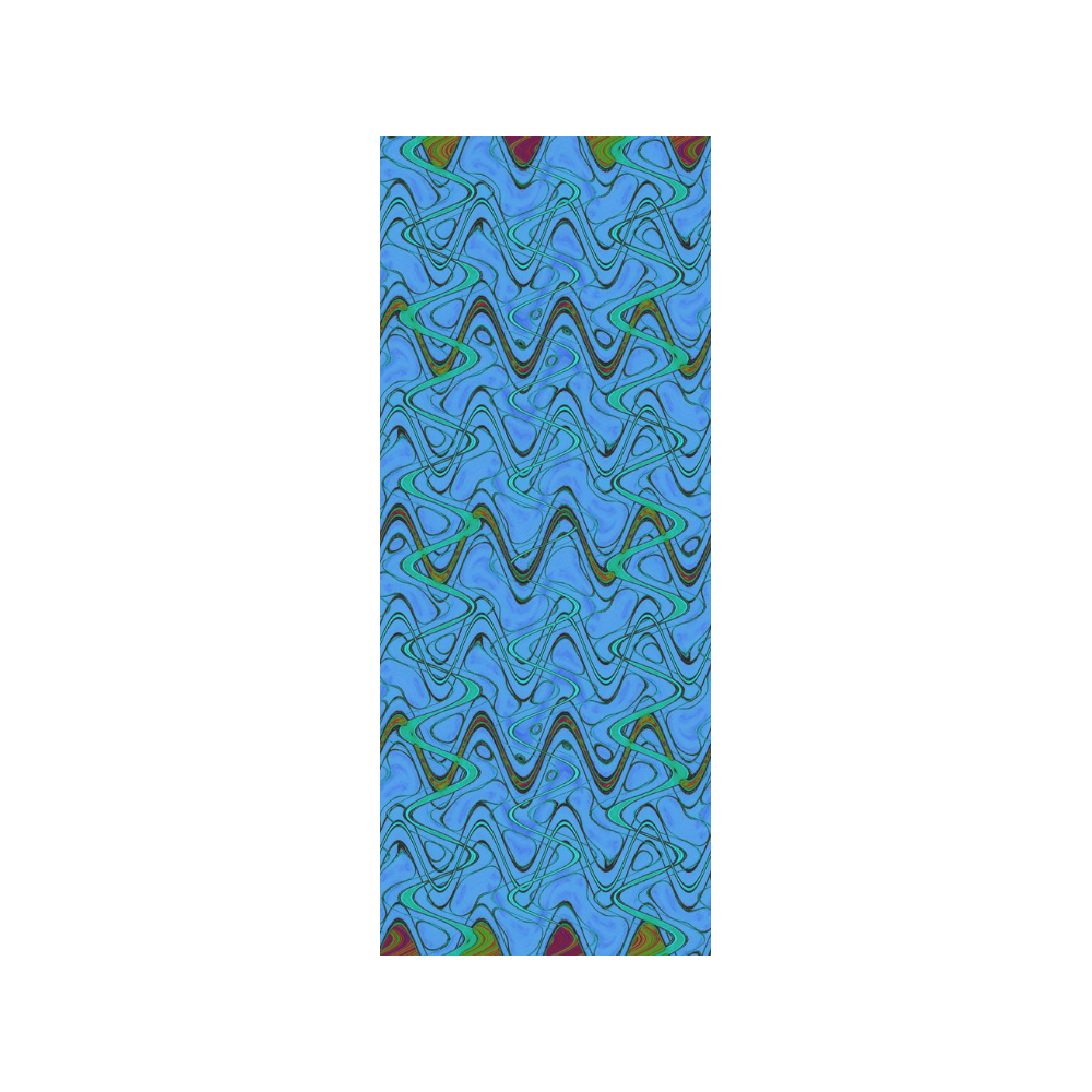 Blue Green and Black Waves Quarter Socks