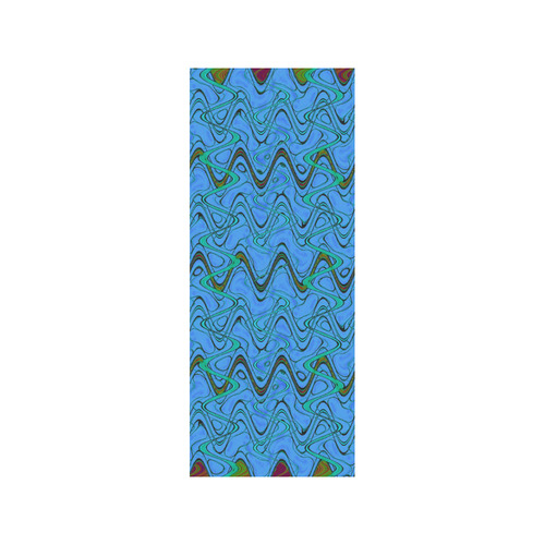 Blue Green and Black Waves Quarter Socks