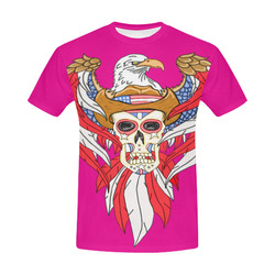 American Eagle Sugar Skull Pink All Over Print T-Shirt for Men/Large Size (USA Size) Model T40)