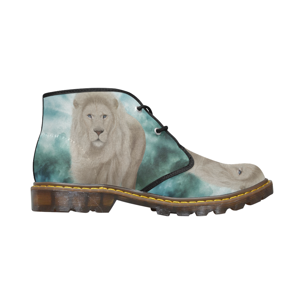 The white lion in the universe Men's Canvas Chukka Boots (Model 2402-1)