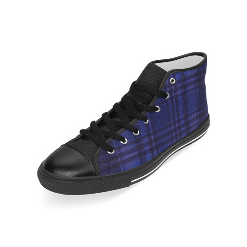 darkblueplaid Men’s Classic High Top Canvas Shoes (Model 017)
