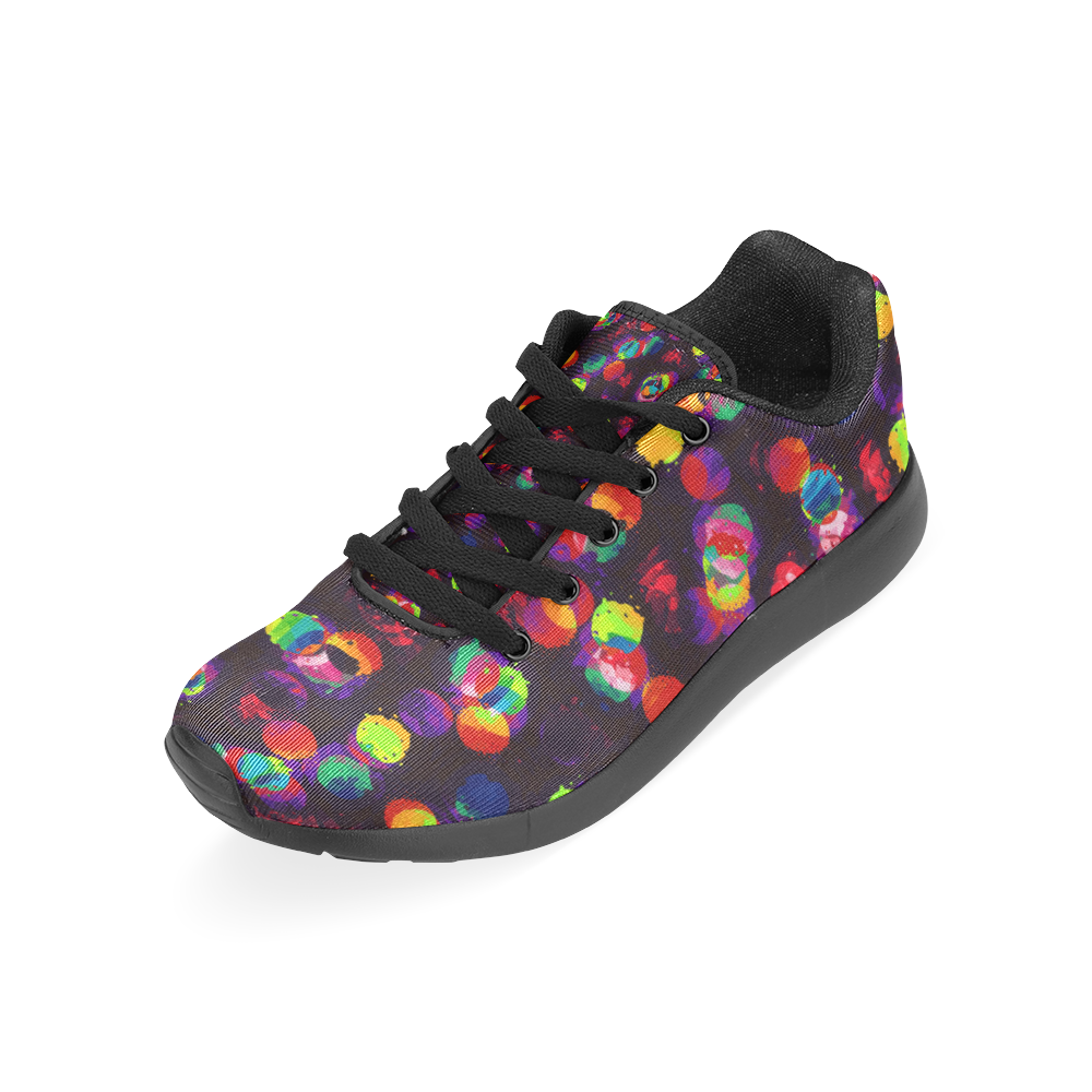 Rainbow Paint Splats Women's Running Shoes/Large Size (Model 020)